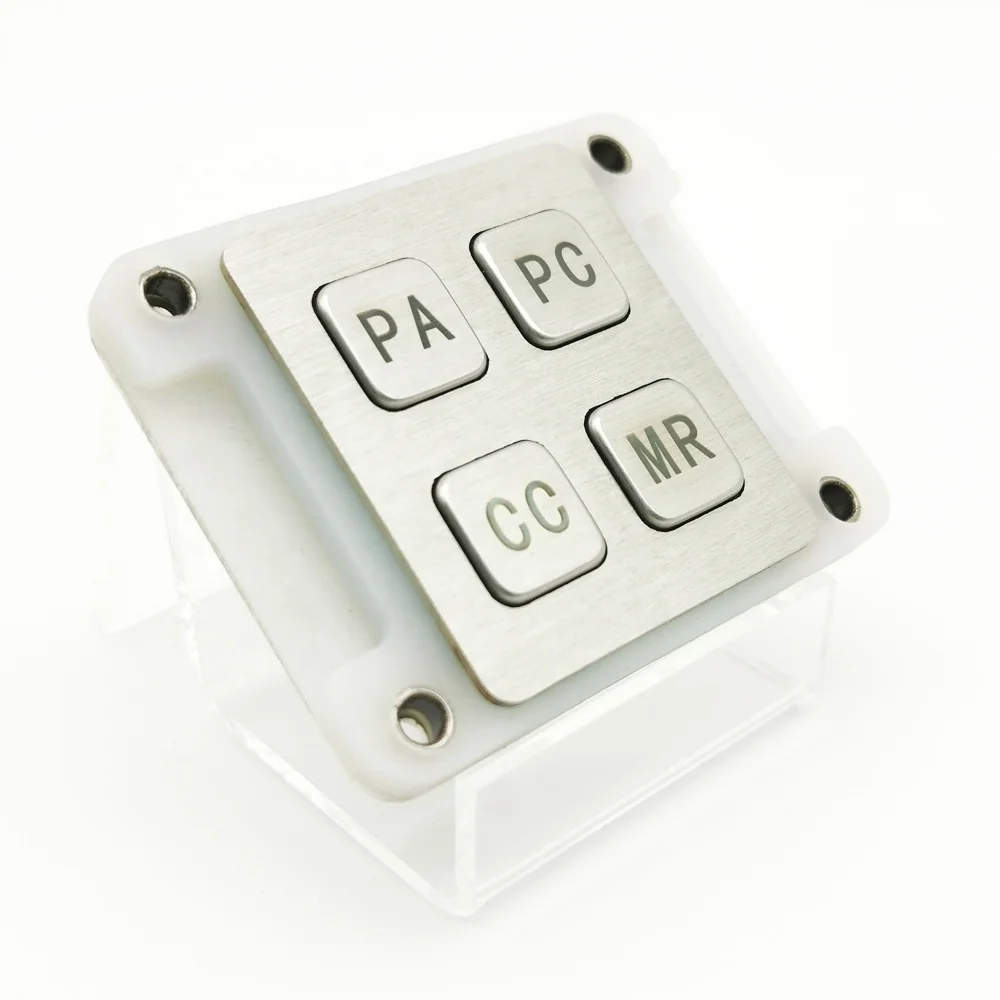 Mini 2x2 Matrix 4-Button Silicone Keypad IP65 Vending Machine Number Key for Kiosk Application