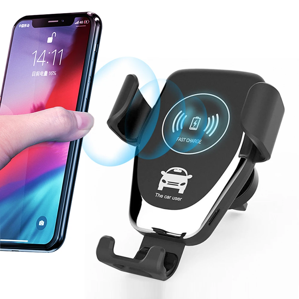 Dropshipping 10W Fast Charging Automatic Clamping Phone Holder Electric OTPT/OVP Wireless Car Charger for iPhone for Samsung