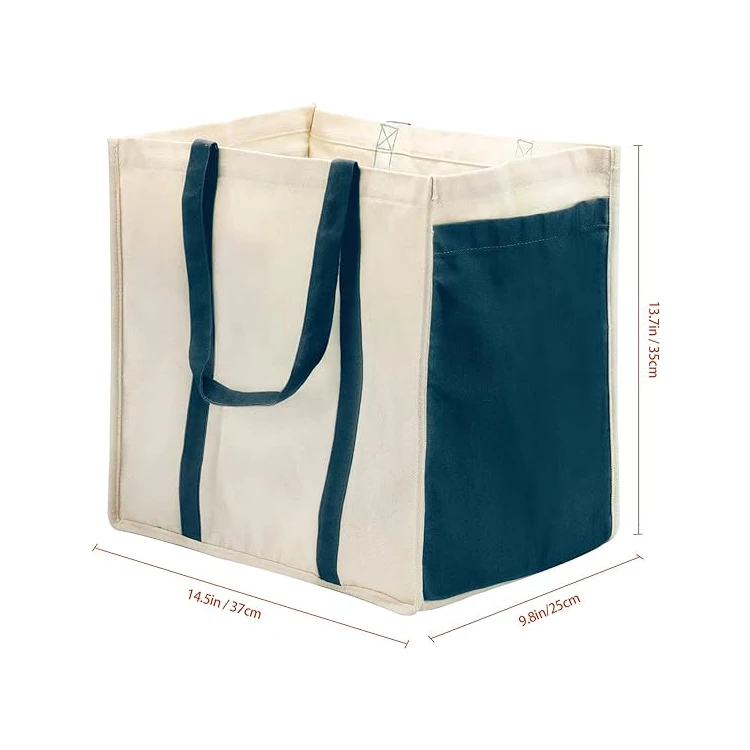 Custom Large Capacity Canvas Tote Grocery Bag Reusable Cotton Shopping ...