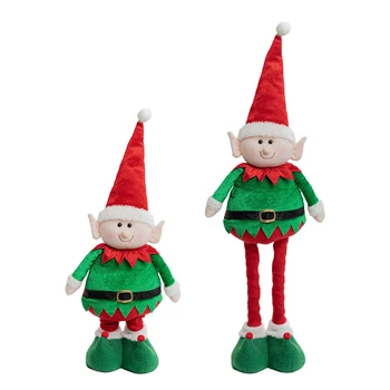 Christmas Decoration 2024 Plush Santa Doll Reindeer Elf Toy Christmas Table Ornaments