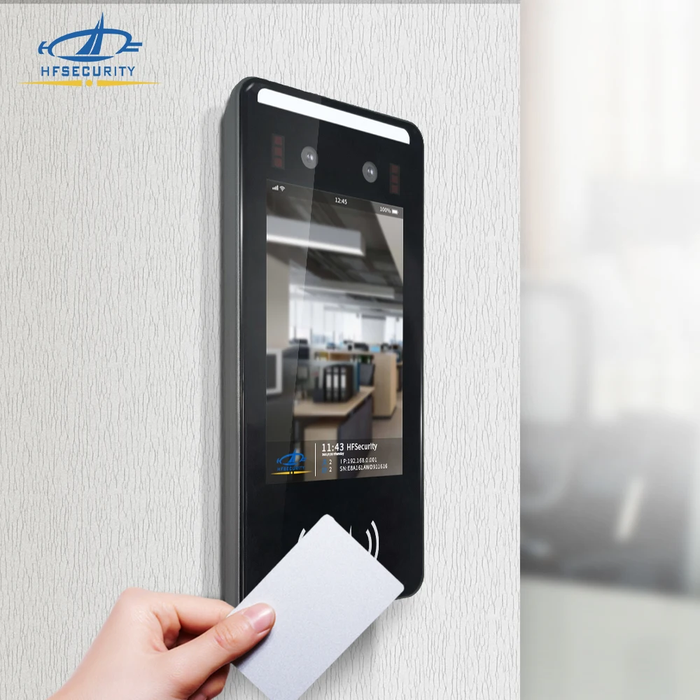 HFSecurity FR05 5 Inch Android 11 RFID Card Fingerprint Face Recognition Access Control on Turnstile