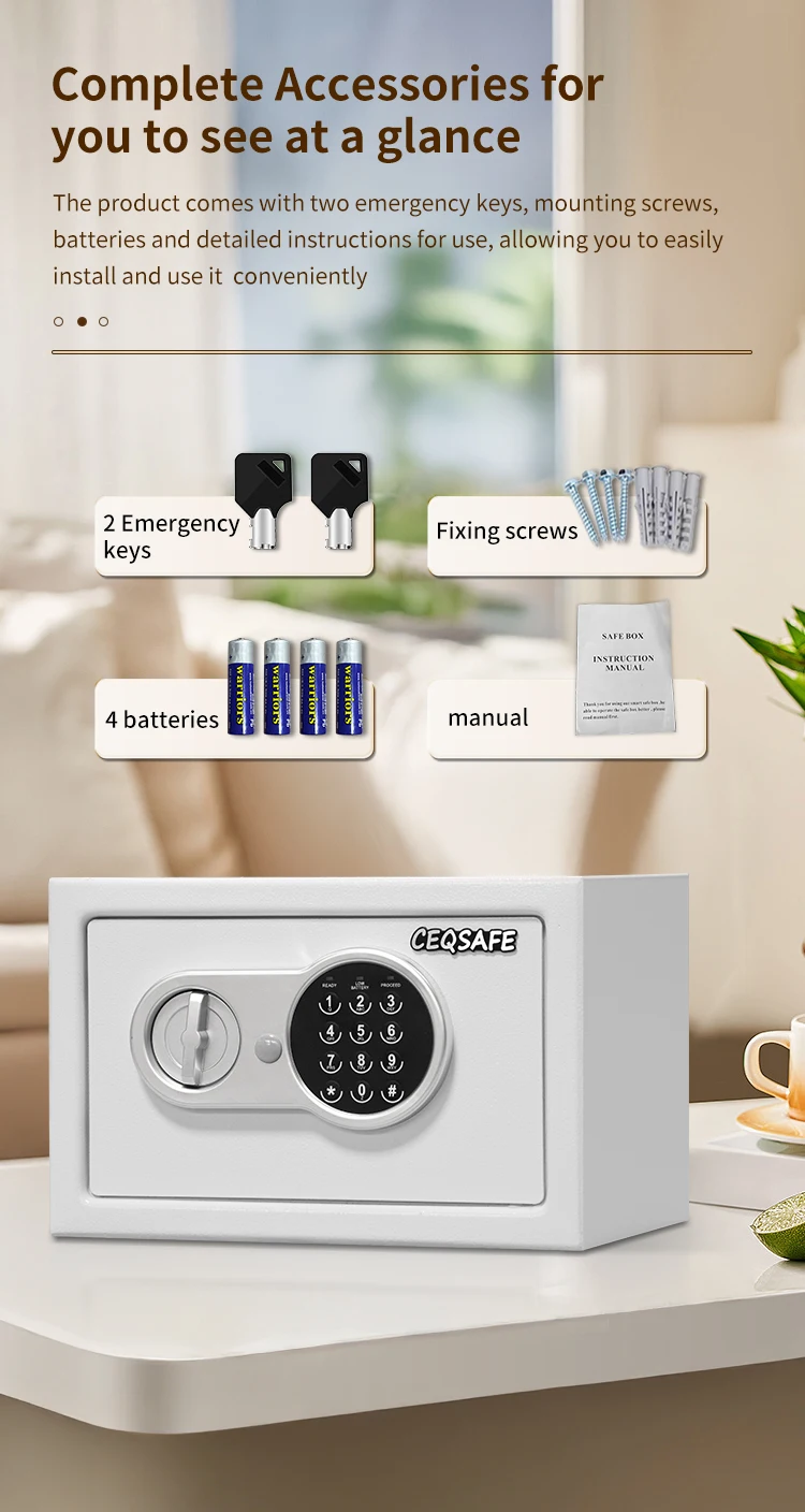 CEQSAFE Hotel Home Sale Change Code Bank Battery Dead Flat Replacement Argo Electronic Cheap Digital Mini Safe Box for Money factory