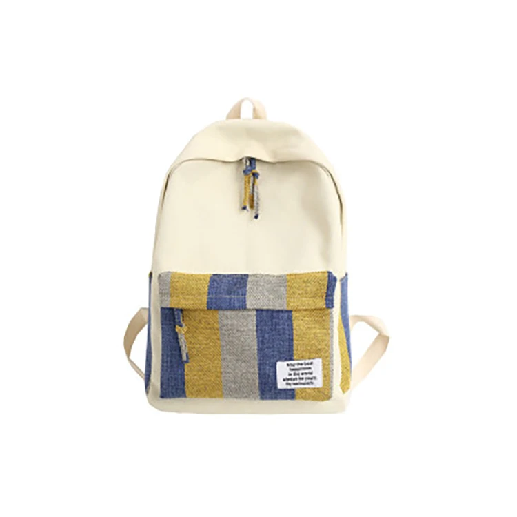 striped canvas backpack