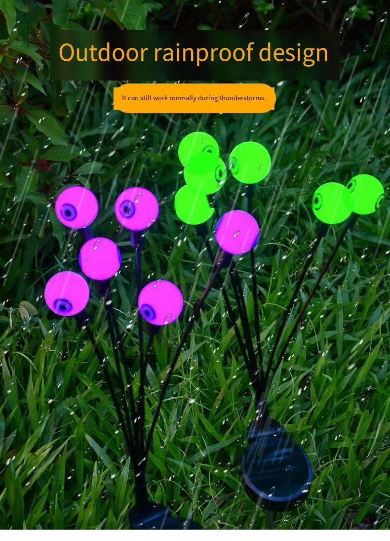 LED Solar Lanterns Outdoor Use 6 Eye-Shaped Lights Halloween Christmas Festival Garden Lawn Lights Sensor Activated ROHS