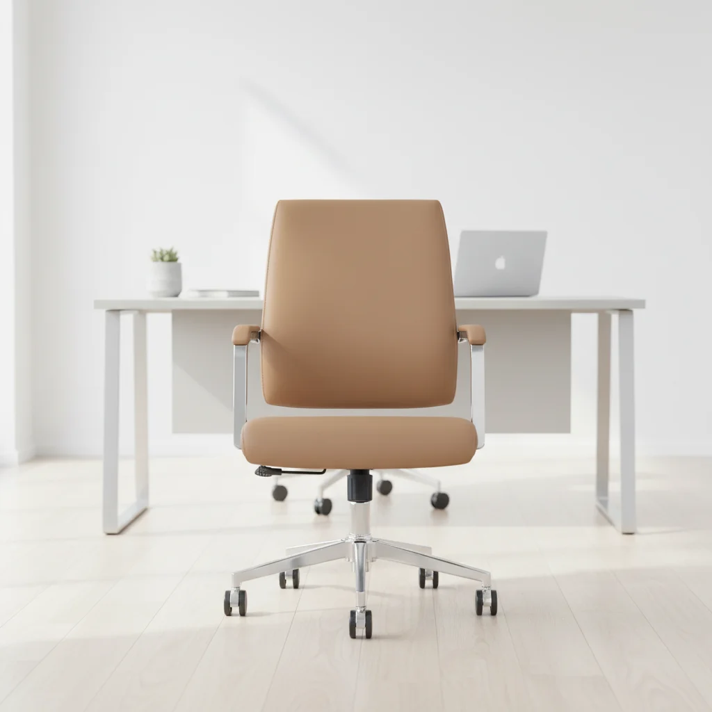 Modern Ergonomic Leather Butterfly Mechanism Adjustable Office Task Chair 6