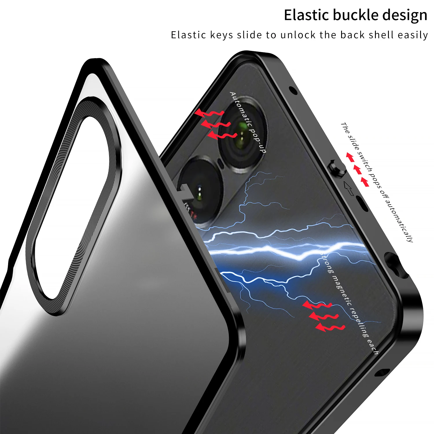 ハンドメイドぺり1 弾性スナップ磁気金属バンパーフレームケースソニーXperia 1 VII 2025