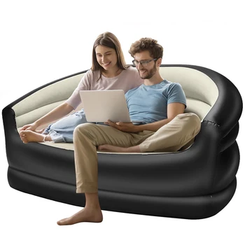 Double Inflatable Couch for Camping and Home - Camping Portable Air Lounger Air Sofa Mattress for Adults