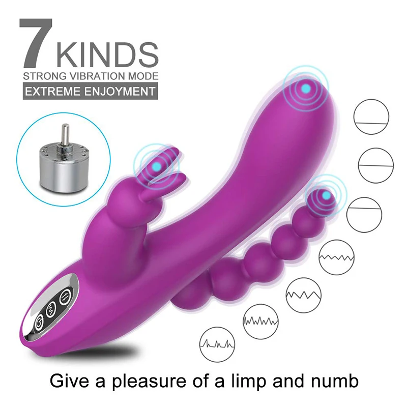 Stimulateur Multifonction Pour Femme - Vibromasseur Rose Silicone - Clitoris, Vaginal, Anal - Neuf