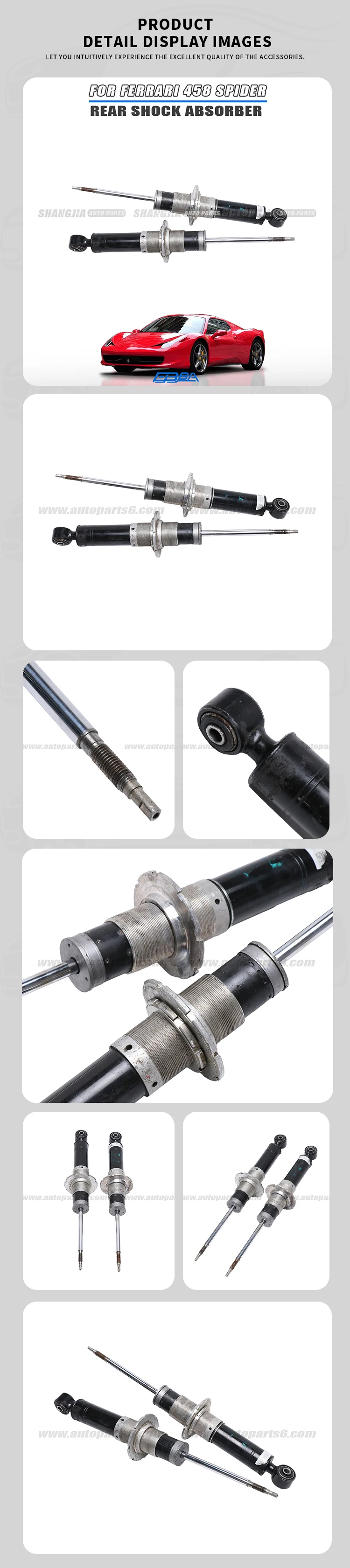 Popular Metal Rear Shock Absorber For Ferrari 458 GTB Italia Spider 2011-2018 255864 Air Suspension Shock Absorber supplier