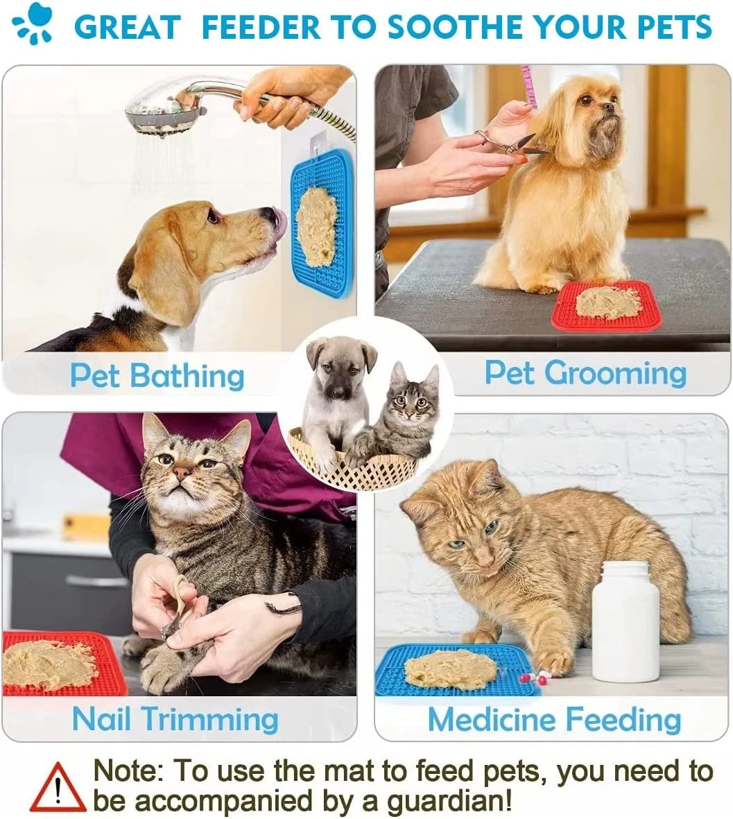 Custom Pet Pad Silicone Anxiety Relief Alternative Slow Eating Licking Mat Dog to Slow Feeder Dog Bowls