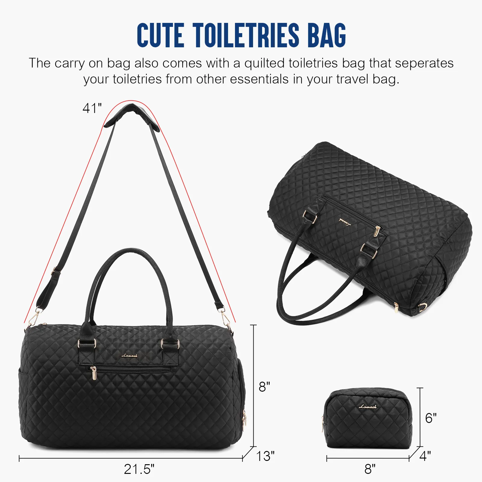 LOVEVOOK 2022 Luxury Designer Quilted Weekender Duffel Bags Waterproof Custom Duffle Bag Canvas Luggage Travel Bag for Women