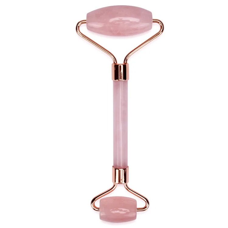 DIAS Hot Sell Beauty Anti Aging Small Amethyst Germanium Massage Rose Quartz Pink Jade Roller for Face