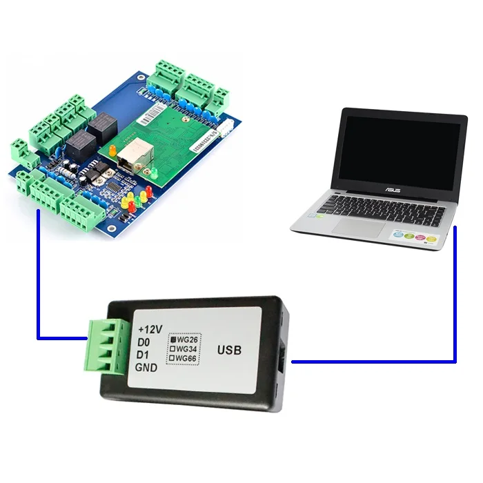 CE USB Virtual COM Port Converter Used for Biometric Access Control System Wiegand Communication with WG26/WG34/WG66 RFID System