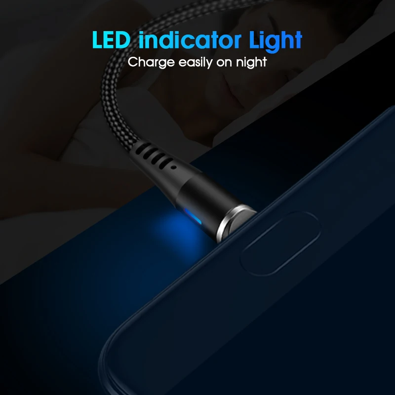 Нейлоновый Плетеный зарядный кабель 3 в 1 Магнитный кабель для мобильного телефона Micro USB кабель