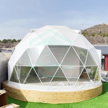 4 Season Outdoor Garden Luxury Hotel Tent Small Clear PVC Igloo Geodesic House Transparent Glamping Dome Tent for Sale