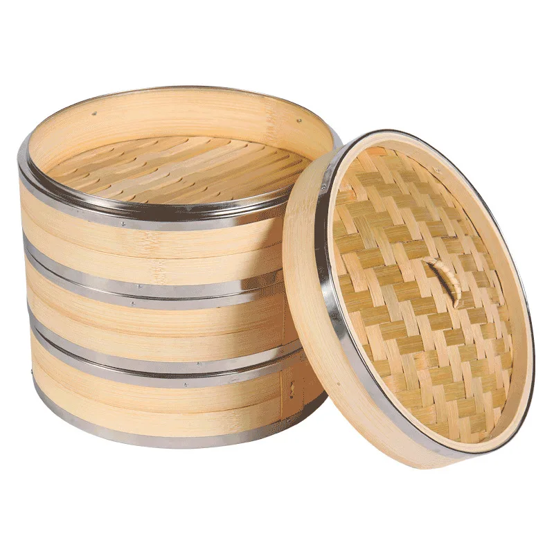 selling 10inch size asian style traditional food bamboo steamer