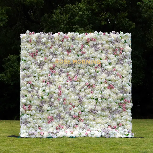 Popular Wedding Decoration Artificial Roll-Up Flower Wall Photobooth decorative Wall Flowers Backdrop for Events Parties