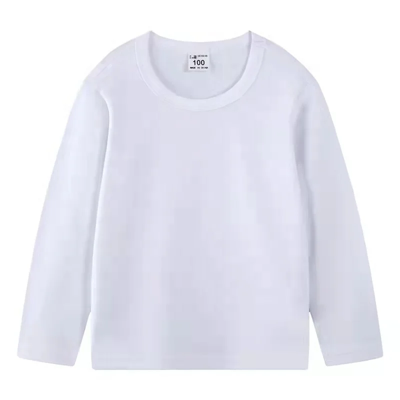 JL-10806 OEM Super 100% Cotton Round Neck Long Sleeve t Shirt Solid Color Blank Sportswear T-shirts