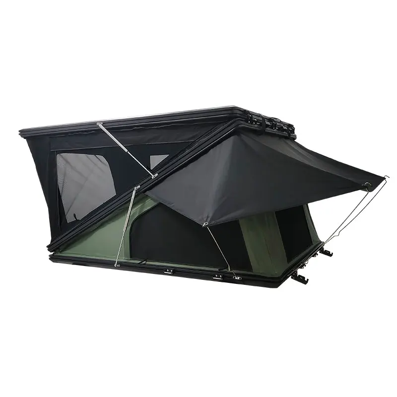 2024 Rock Cruiser Hard Shell Roof Top Tent Camper for Car Roof Top Tent Overland Z Style Folding Rooftop Tent Trailer