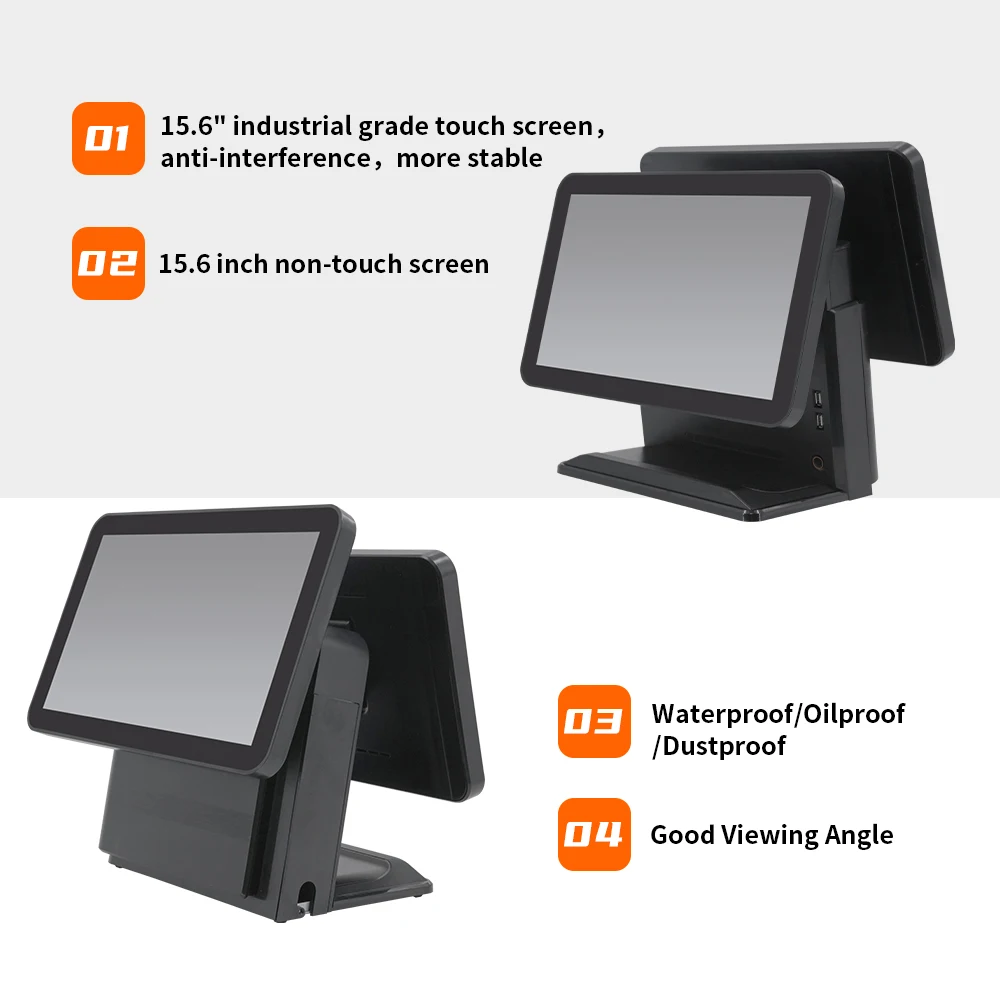 Manufacturer Dual Screen Touch Cash Register Touch Windows Android Pos System Billing Machine for Supermarket Restaurant