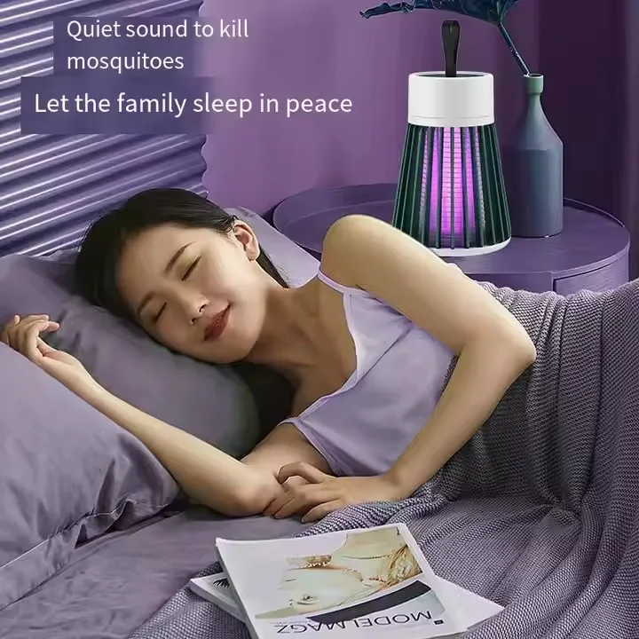Rechargeable Electric Shock Mosquito Killer Lamp - 368nm UV Light, 360° Luminescence, Safe for Moms & Babies