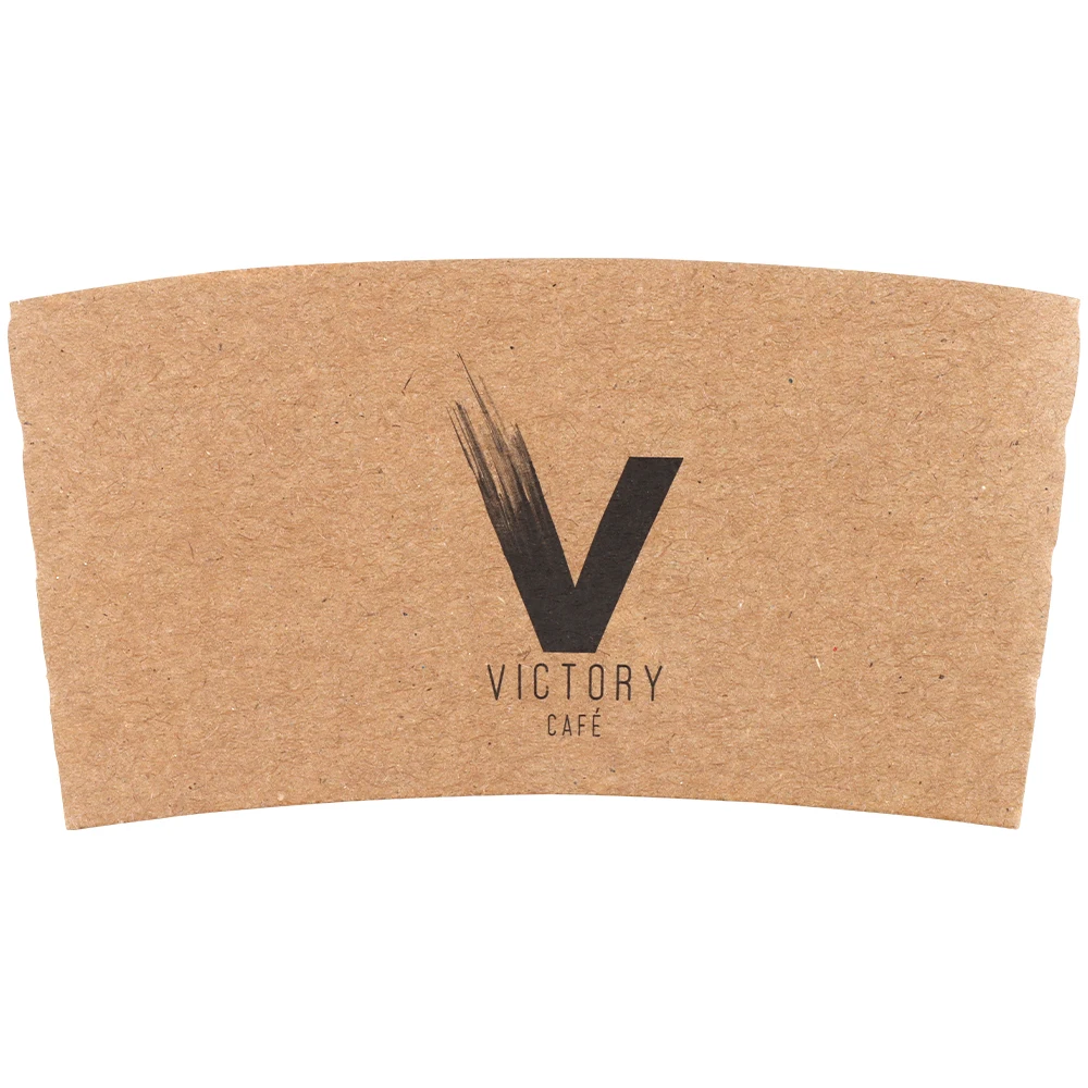 Custom printed Compostable disposable cardboard holder anti scalding takeaway coffee paper cups sleeve