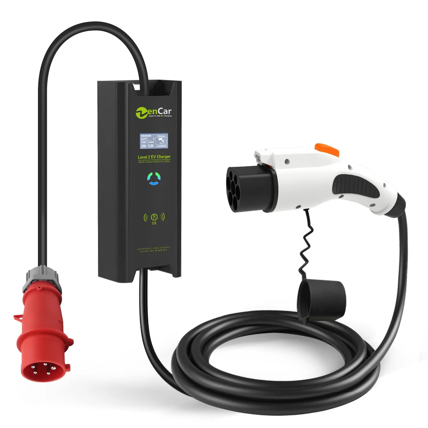 Portable EV charger CEE to Type 2 (7.4kW) Duosida