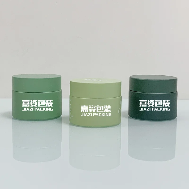 Custom Logo 2oz 60ml Pink Green Glass Jars Matte 15ml 20ml 50ml 100ml Cosmetic Cream Container For Cosmetics With Round Lid