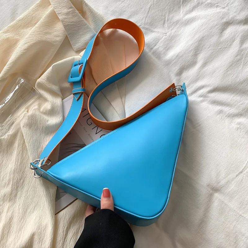 2022 Women's Triangle Bag Bright Blue, Fashionable Clutch