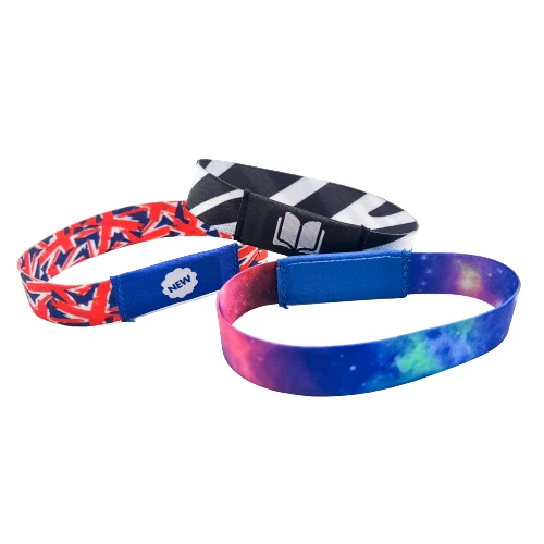 product elastic eco friendly fabric woven bracelet wristband with custom logo polyester material for festival promotional use-7