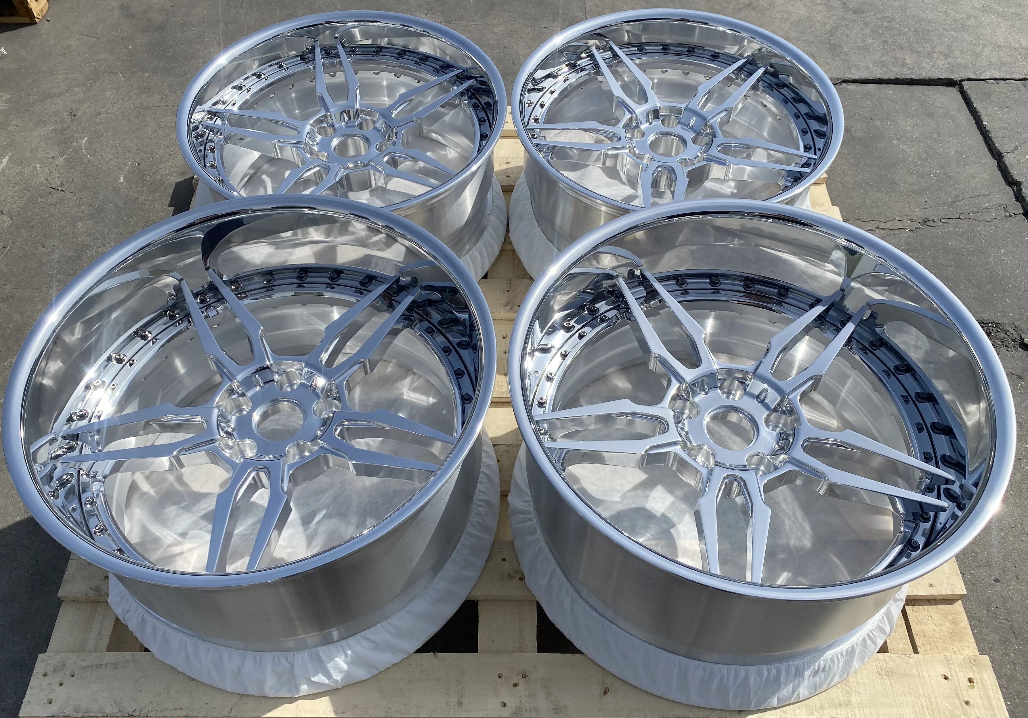 GVICHN 2 piece polished deep dish rim aluminum alloy forged wheels 16 17 18 19 20 21 22 23 24 inch 5x112 5x114.3 5x120