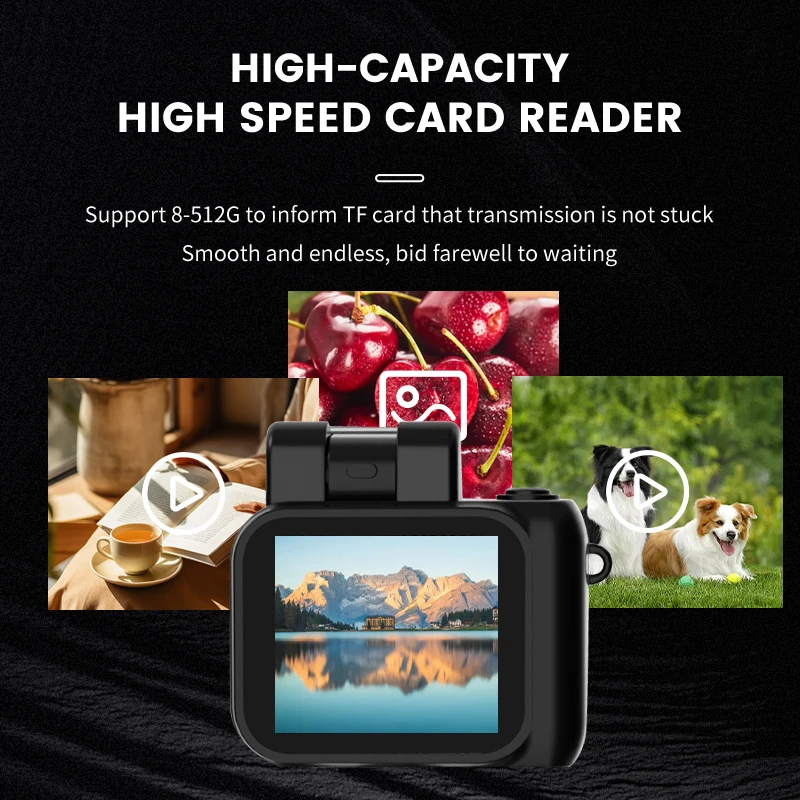 Mini Digital CCTV Camera for Kids Night Vision Retro Photo Style for Photography and Video CMOS Sensor Element