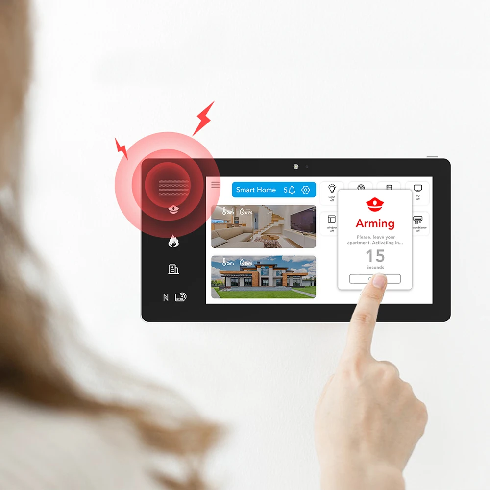 Wall Embedded Poe Tablet Linux 7 Smart Home Security Touch Panel IOT Zigbee Smart Home Automation Smart Gateway Linux Built Boot