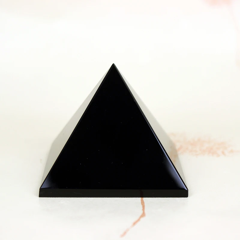 ユニークなエジプトピラミッドカスタムブラック黒曜石石クリスタル