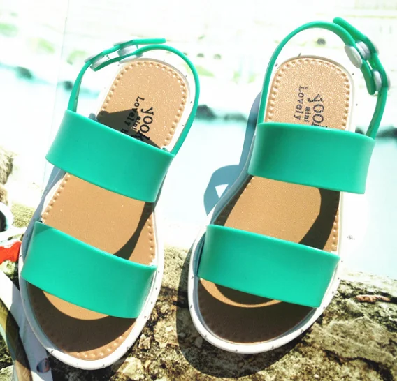 
Модные Цветные классические сандалии из ПВХ для маленьких девочек 