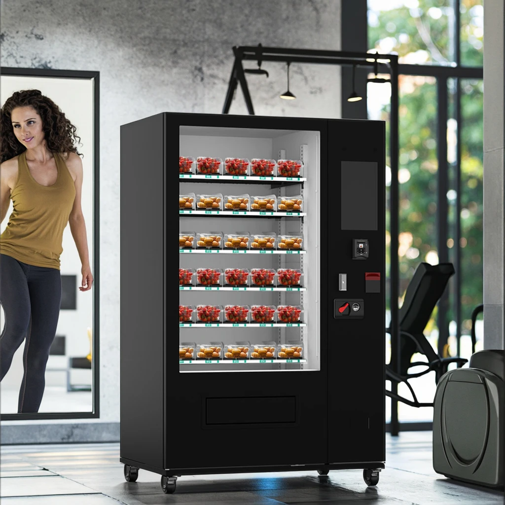 Qatar Fresh Food Vending Machines Automatic Robotic Salad Vegetable Fruit Vending Machine Coin Operated Vending Machine for Sale