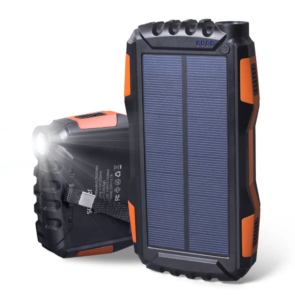 Outdoor Portable 25000mah powerbank solar mobile Waterproof charger solar power bank 25000mah portable module mobile power banks - ANKUX Tech Co., Ltd