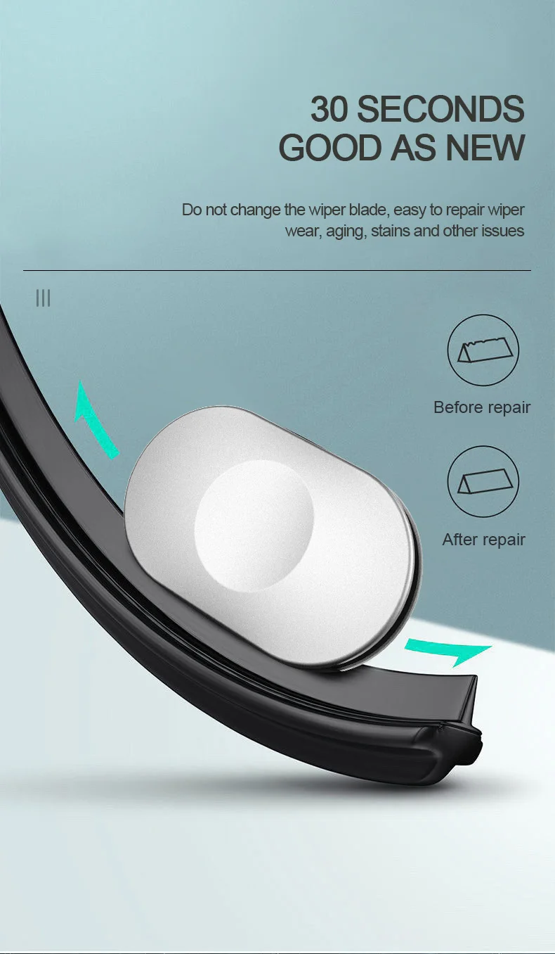 Repair Tool For Automotive Glass Wiper Blade Metal Shell Has Builtin