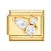 Three diamonds on gold