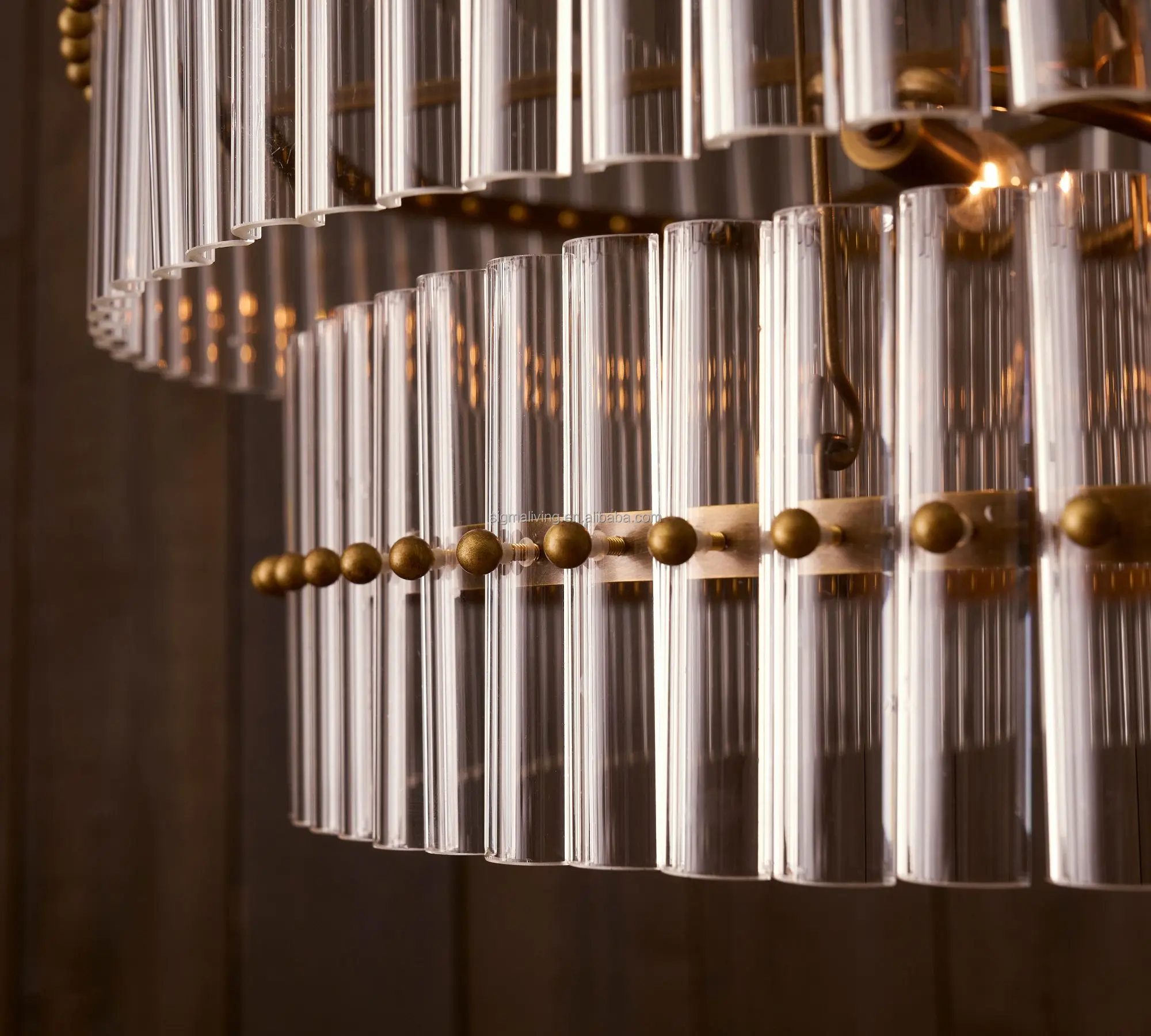 chandelier light luxury light iron crystal round chandelier