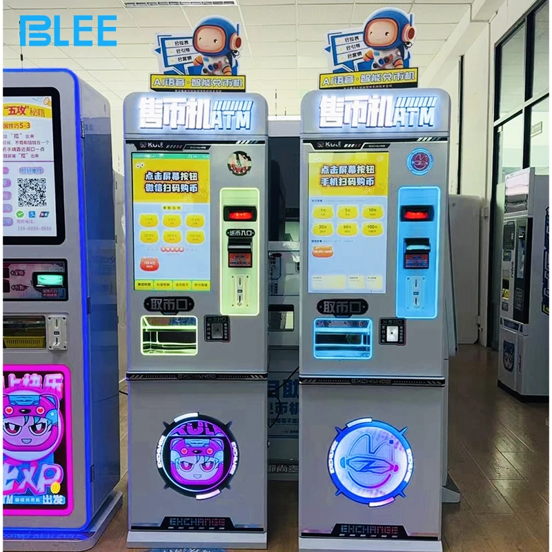 Custom Token Coin Exchange Machine Auto Atm Currency Exchange Machine Coin Change Dispenser Coin Change Vending Machine Arcade