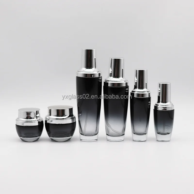 Cosmetic glass packaging set special design fashion series skincare cosmetic packaging glass bottle details