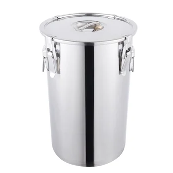 DaoSheng Hotel Supplies Tall Stainless Steel Milk Sealed Bucket Large Capacity Barrel Sealing Stock Pots