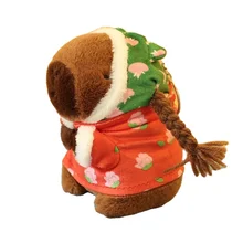 15cm/30cm Stuffed Capybara Plush Toy Holding Flower Guitar Capybara Plushies Cosplay Bread Dino Fruit Lovely Teddy Girl Gift