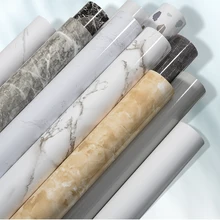 High Gloss White Marble PVC Wallpaper Rolls Self-Adhesive Waterproof Vinyl rolls Interior Decoration Furniture Films for kitchen