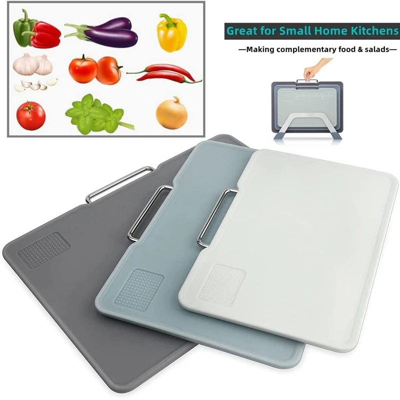 3 in 1 Custom Kitchen Meat Cutting Board Set Food Grade Plastic Chopping Board with Scale and Stand