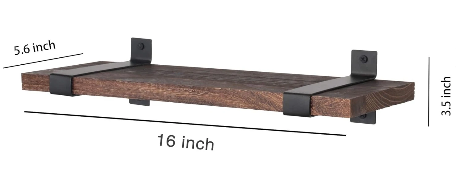 Picture of Wood Floating Shelves Wooden Wall Mounted Shelf For Bathroom Decor ...