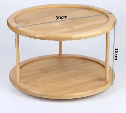 Bamboo Revolving Spice Rack Functional Shelf Kitchen Rack