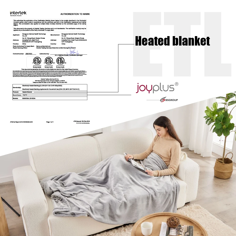 Intertek Electric Blanket Heated Heated Blanket Electric Throw Warm