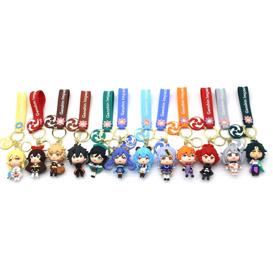New Arrival Cartoon Figure Keychain Game Genshin Impact Figure Key